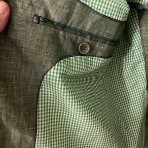 Green Linen Boys Suit Jacket
